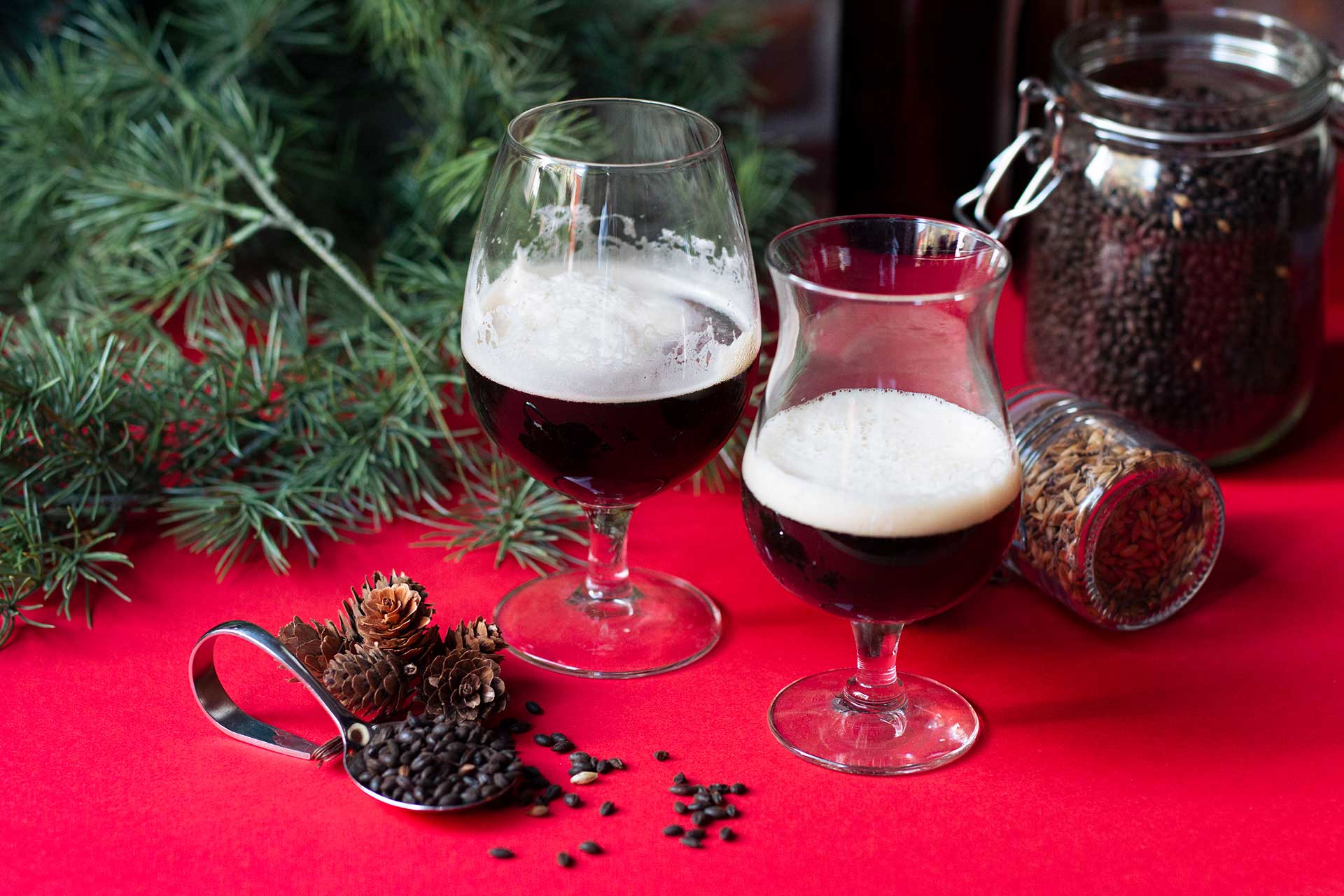 Julestemning med øl i glass