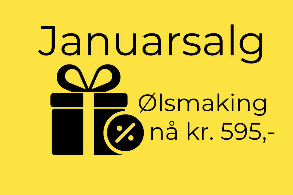 Myprojectkopi20 | Ølakademiet AS Grafikk med tekst januarsalg ølsmaking nå kr 595